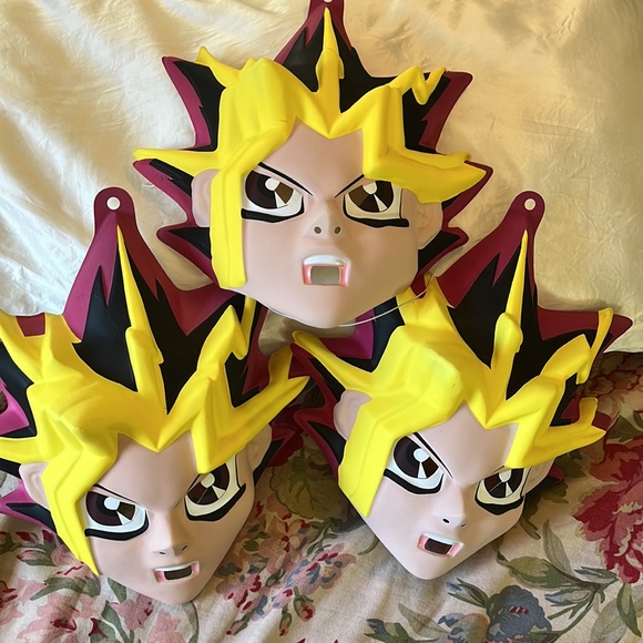 Vtg 1996 Kazuki Takahashi Yu Gi Oh Anime Plastic Mask Costume Halloween Cos Play - Picture 12 of 16